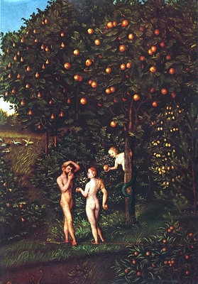 The Fall, by Lucas Cranach the Elder [16th cent] (Public Domain Image)