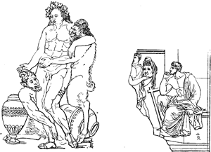 Bacchus and Faun. Tragic Actor.