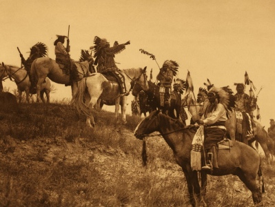 Planning A Raid, Edward Curtis [pre-1922] (Public Domain Image)