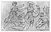 SECTION OF PHIGALEIAN FRIEZE. COMBAT OF GREEKS AND AMAZONS.<BR>
BRITISH MUSEUM.