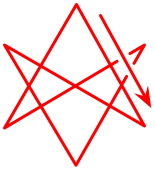 (Unicursal Hexagram, first stroke top to lower right)