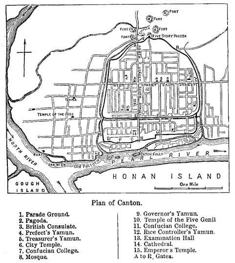 Map of Canton, China, in 1876