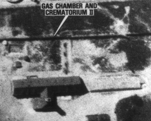 Aerial view, detail, Auschwitz-Birkenau, 1944 August 25