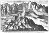FIG. 39. THE DRAGONS OF MOUNT PILATE. (<i>From the</i> <i>Mundus Subterraneus</i> <i>of Athanasius Kircher</i>.)