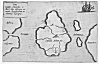 PLATE XV <i>Situation of the Island of Atlantis, according to the ideas of the ancient Egyptians and the description of Plato</i>.<br> (From <i>Mundus Subterraneus</i>; Athanasius Kircher, 1678)