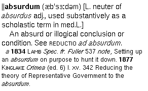 part of entry for absurdum